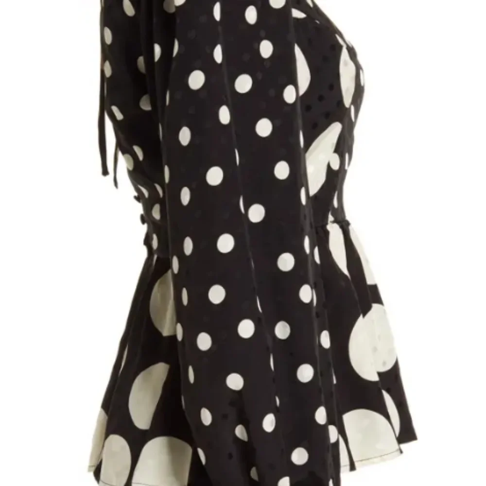Topshop Jacquard Peplum Blouse Size 4 - Picture 8 of 17